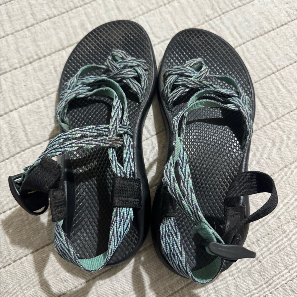 Chaco Black and Green Women's Sandals